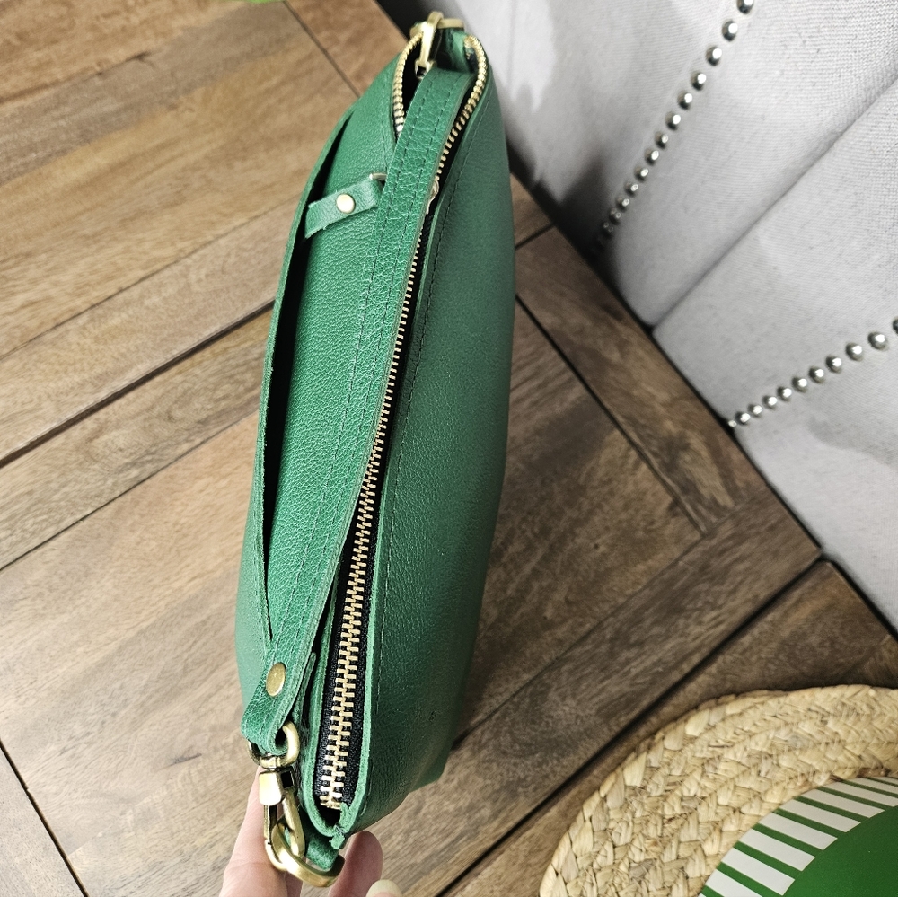 Portland Leather Goods Large Poppy Crossbody Bacalar Green - Picture 5 of 16
